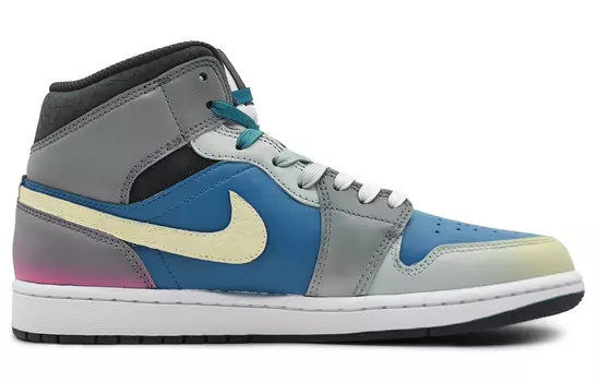 Кроссовки Air Jordan 1 Vintage Basketball Shoes Men Mid-top Blue/pink, синий