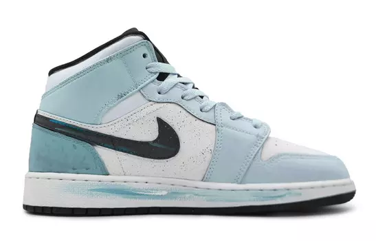 Кроссовки Air Jordan 1 Vintage Basketball Shoes Women's Mid-top White/black, синий