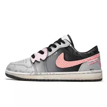 Кроссовки Air Jordan 1 Vintage Basketball Shoes Men Low-top Gray/Pink, цвет Dusty Rose