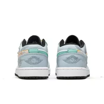 Кроссовки Air Jordan 1 Vintage Basketball Shoes Women's Low-top Eveblue/Techgreen/Iolite, бирюзовый