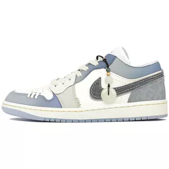 Кроссовки Air Jordan 1 Vintage Basketball Shoes Women's Low-top Blue/white, синий/белый