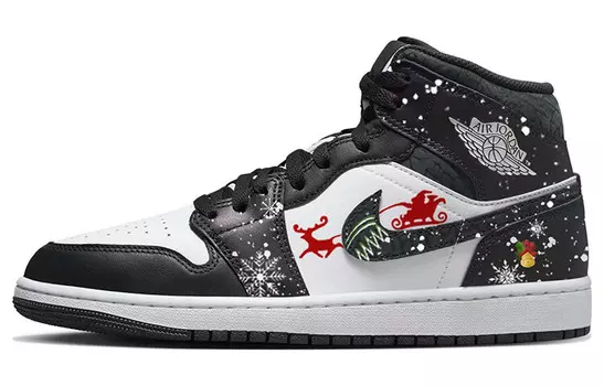Кроссовки Air Jordan 1 Vintage Basketball Shoes Men High-top Black/white, черный