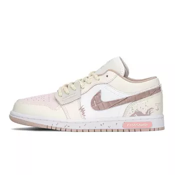 Кроссовки Air Jordan 1 Vintage Basketball Shoes Unisex Low-top Light Beige, бежевый