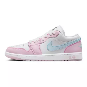 Кроссовки Air Jordan 1 Vintage Basketball Shoes Unisex Low-top White/pink, розовый