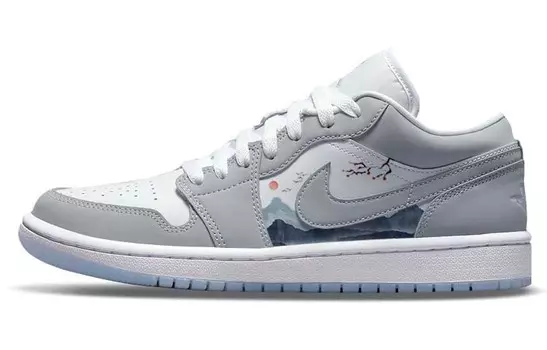 Кроссовки Air JORDAN 1 Vintage Basketball Shoes Women's Low-Top Gray White, серый