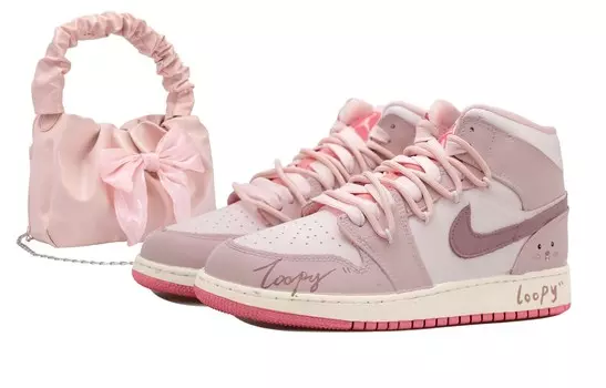 Кроссовки Air Jordan 1 Vintage Basketball Shoes Women's Mid-top Pink, розовый