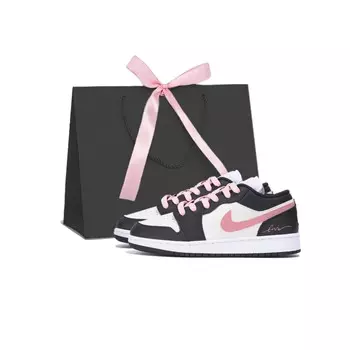Кроссовки Air Jordan 1 Vintage Basketball Shoes Women's Low-top Black/pink/white, черный
