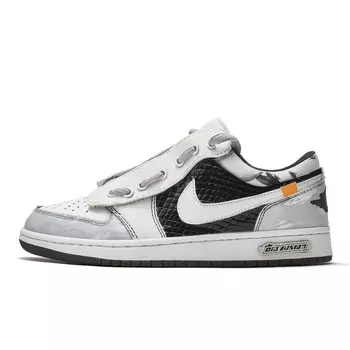 Кроссовки Air Jordan 1 Vintage Basketball Shoes Men Low-top White/black, белый/черный