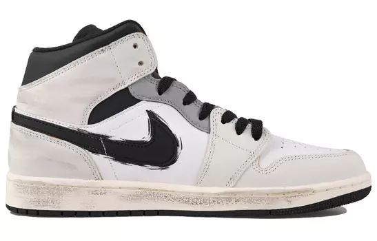 Кроссовки Air Jordan 1 Vintage Basketball Shoes Men Mid-top Gray, светло-серый