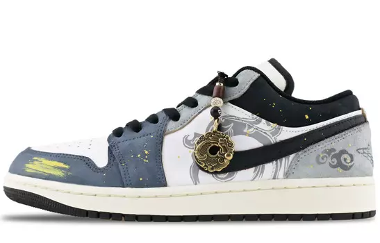 Кроссовки Air Jordan 1 Vintage Basketball Shoes Unisex Low-top Blue/gray, серый