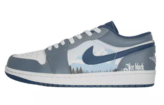 Кроссовки Air JORDAN 1 Vintage Basketball Shoes Men Low-Top Blue White