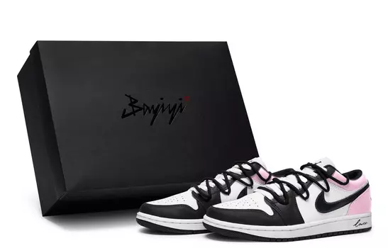 Кроссовки Air Jordan 1 Vintage Basketball Shoes Men Low-top Pink/Black/White, черный