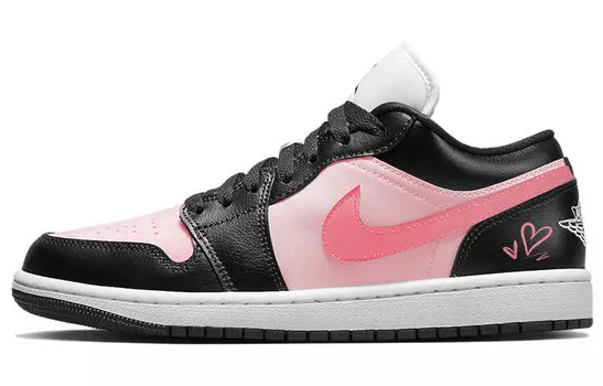 Кроссовки Air JORDAN 1 Vintage Basketball Shoes Women's Low-Top Black Pink, черный/розовый