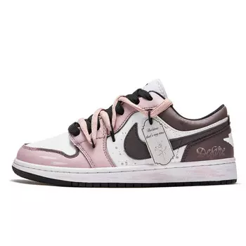 Кроссовки Air Jordan 1 Vintage Basketball Shoes Women's Low-top Pink/Black, черный