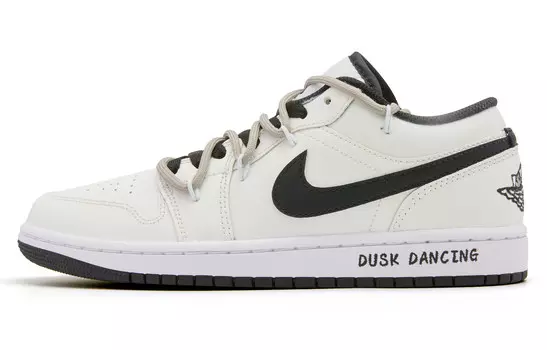 Кроссовки Air Jordan 1 Vintage Basketball Shoes Men Low-top White/black, цвет Customized
