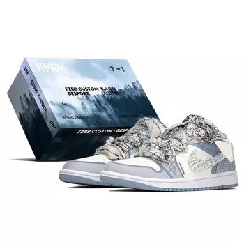 Кроссовки Air JORDAN 1 Vintage Basketball Shoes Women's Low-Top White Blue