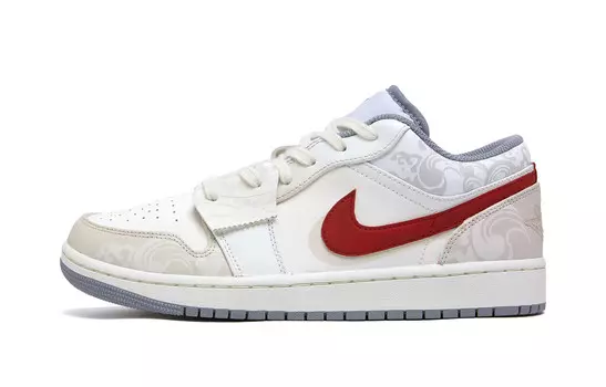 Кроссовки Air Jordan 1 Vintage Basketball Shoes Women's Low-top Gray, белый