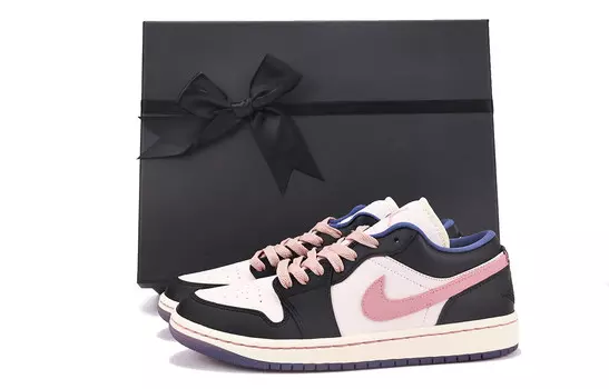 Кроссовки Air JORDAN 1 Vintage Basketball Shoes Women's Low-Top Black Pink