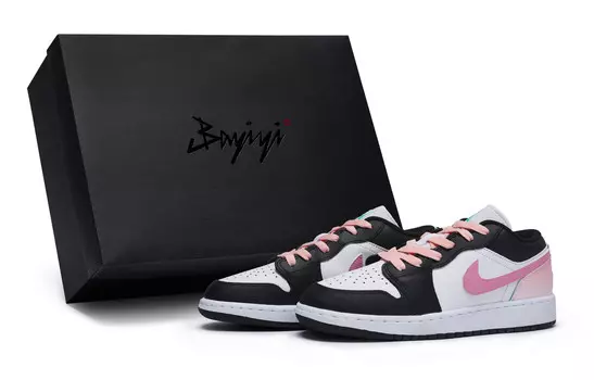 Кроссовки Air Jordan 1 Vintage Basketball Shoes Women's Low-top Pink/white/pink, черный
