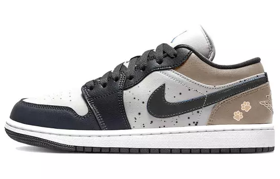 Кроссовки Air Jordan 1 Vintage Basketball Shoes Unisex Low-top Black/Brown, черный