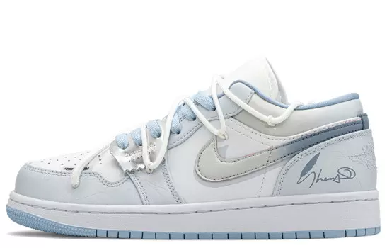 Кроссовки Air JORDAN 1 Vintage Basketball Shoes Women's Low-Top White Blue