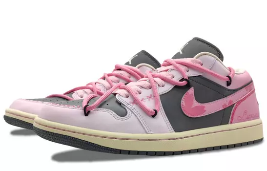 Кроссовки Air Jordan 1 Vintage Basketball Shoes Women's Low-top Pink/Black, черный
