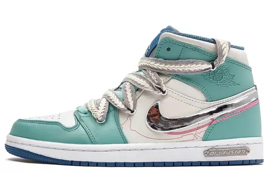 Кроссовки Air Jordan 1 Vintage Basketball Shoes Women's Mid-top Green/White, цвет Emerald