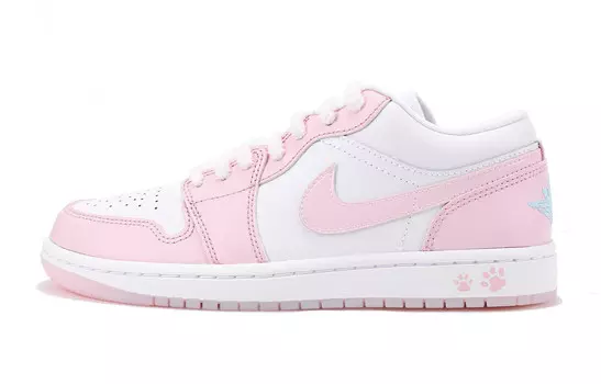 Кроссовки Air Jordan 1 Vintage Basketball Shoes Unisex Low-top Pink/white, розовый