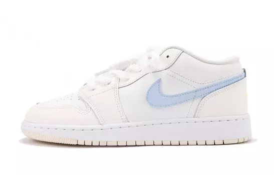 Кроссовки Air Jordan 1 Vintage Basketball Shoes Women's Low-top Yellow/white/blue, желтый/белый/синий
