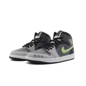 Кроссовки Air Jordan 1 Vintage Basketball Shoes Men Mid-top Grey/green, цвет High-speed airflow