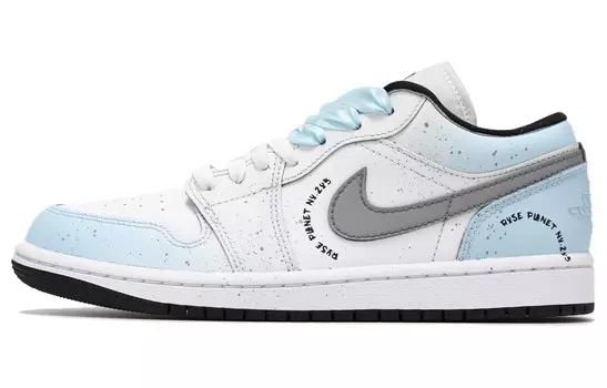Кроссовки Air Jordan 1 Vintage Basketball Shoes Women's Low-top White/Blue, голубой