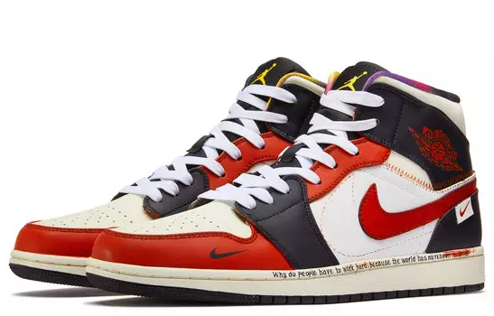 Кроссовки Air Jordan 1 Vintage Basketball Shoes Men Mid-top Red/white/black, красный
