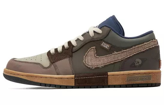 Кроссовки Air Jordan 1 Vintage Basketball Shoes Men Low-top Brown/black, белый/черный
