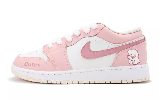 Кроссовки Air Jordan 1 Vintage Basketball Shoes Women's Low-top Pink/white, белый