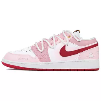 Кроссовки Air Jordan 1 Vintage Basketball Shoes Women's Low-top White/pink, белый