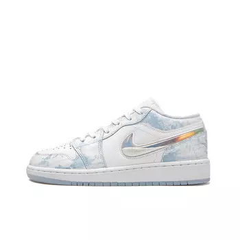 Кроссовки Air Jordan 1 Vintage Basketball Shoes Women's Low-top Blue/White, синий/белый