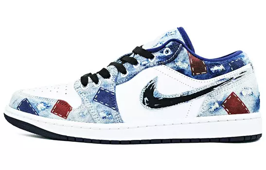 Кроссовки Air Jordan 1 Vintage Basketball Shoes Men Low-top Red/Black, белый