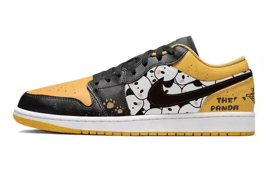 Кроссовки Air Jordan 1 Vintage Basketball Shoes Men Low-top Orange/black, цвет Orange