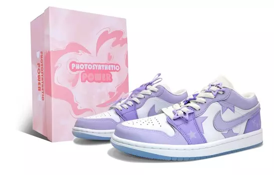 Кроссовки Air Jordan 1 Vintage Basketball Shoes Women's Low-top Purple/white, цвет Taro mud color