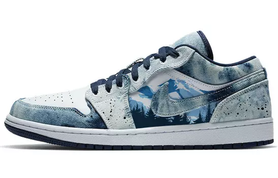 Кроссовки Air JORDAN 1 Vintage Basketball Shoes Men Low-Top Blue White