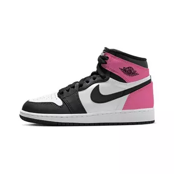 Кроссовки Air Jordan 1 Vintage Basketball Shoes Men High-top Black/white/pink, розовый