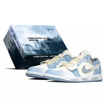 Кроссовки Air JORDAN 1 Vintage Basketball Shoes Women's Low-Top White Blue