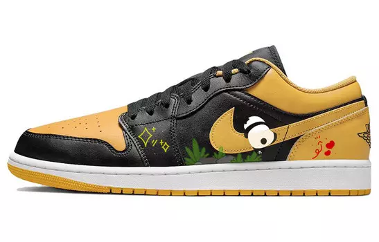 Кроссовки Air Jordan 1 Vintage Basketball Shoes Men Low-top Black/orange, цвет Orange