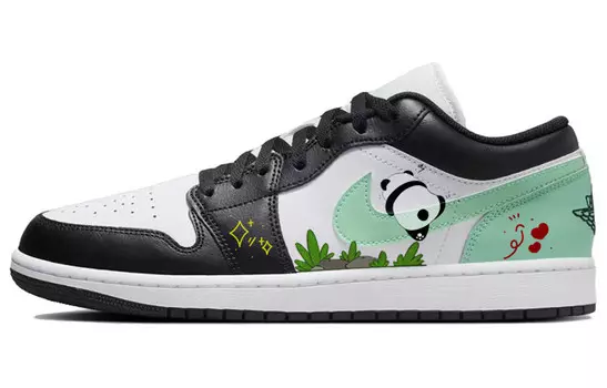 Кроссовки Air Jordan 1 Vintage Basketball Shoes Men Low-top Green/White, зеленый