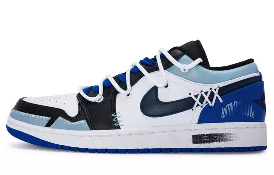 Кроссовки Air Jordan 1 Vintage Basketball Shoes Men Low-top Black, синий