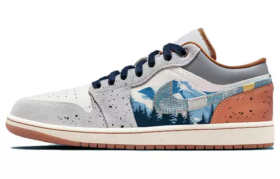 Кроссовки Air JORDAN 1 Vintage Basketball Shoes Men Low-Top Blue White