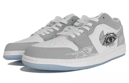 Кроссовки Air JORDAN 1 Vintage Basketball Shoes Women's Low-Top Gray White
