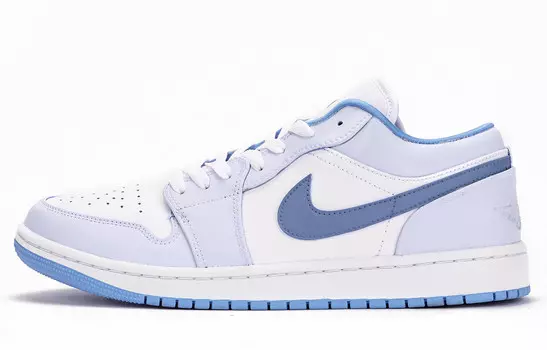 Кроссовки Air Jordan 1 Vintage Basketball Shoes Women's Low-top White/Blue, голубой