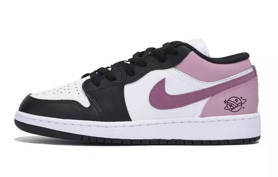 Кроссовки Air Jordan 1 Vintage Basketball Shoes Men Low-top Black/powder, черный (дубль)