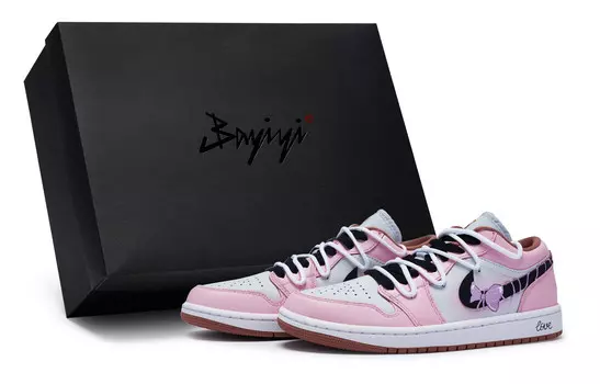 Кроссовки Air Jordan 1 Vintage Basketball Shoes Women's Low-top Black/purple, черный